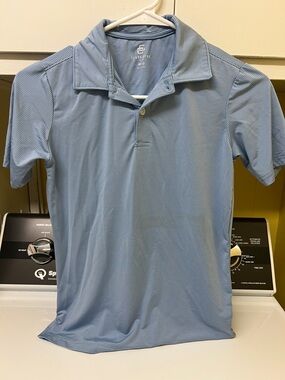Class Club Light Blue & White Micro-Stripe Polo